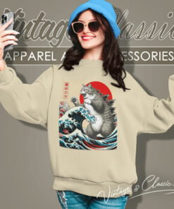Catzilla Cat Japanese Art Funny Sweatshirt