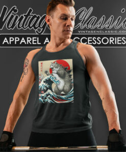 Catzilla Cat Japanese Art Funny Tank Top Racerback