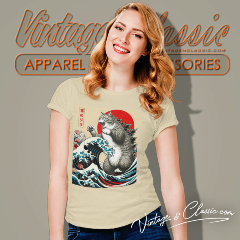 Catzilla Cat Japanese Art Funny Women T Shirt Catzilla Cat Japanese Art Funny Women T Shirt