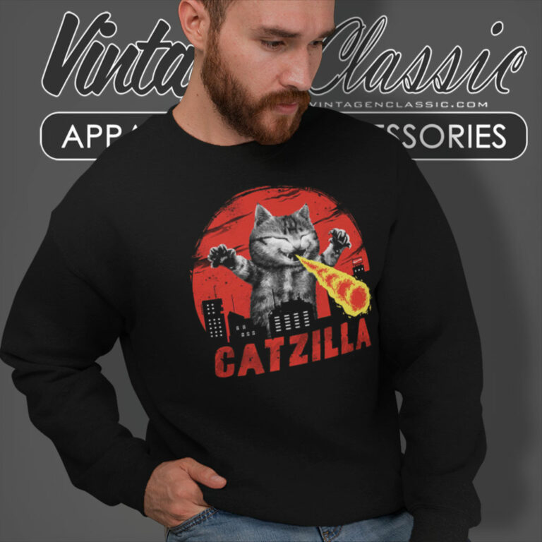Catzilla Fire Cat Monster Sweatshirt Catzilla Fire Cat Monster Sweatshirt