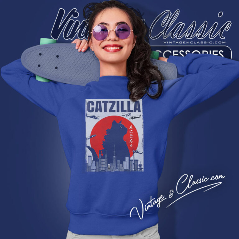 Catzilla Funny Cat Lover Sweatshirt Catzilla Funny Cat Lover Sweatshirt