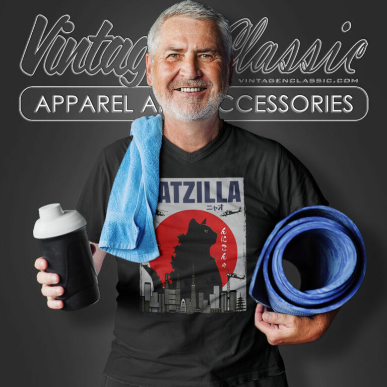 Catzilla Funny Cat Lover V Neck TShirt Catzilla Funny Cat Lover V Neck TShirt