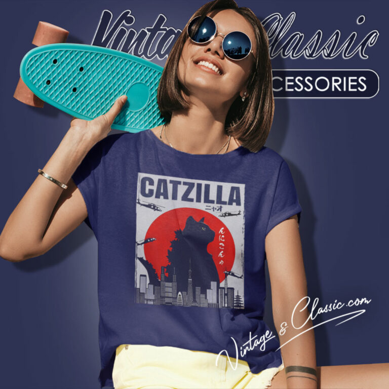 Catzilla Funny Cat Lover Women T Shirt Catzilla Funny Cat Lover Women T Shirt