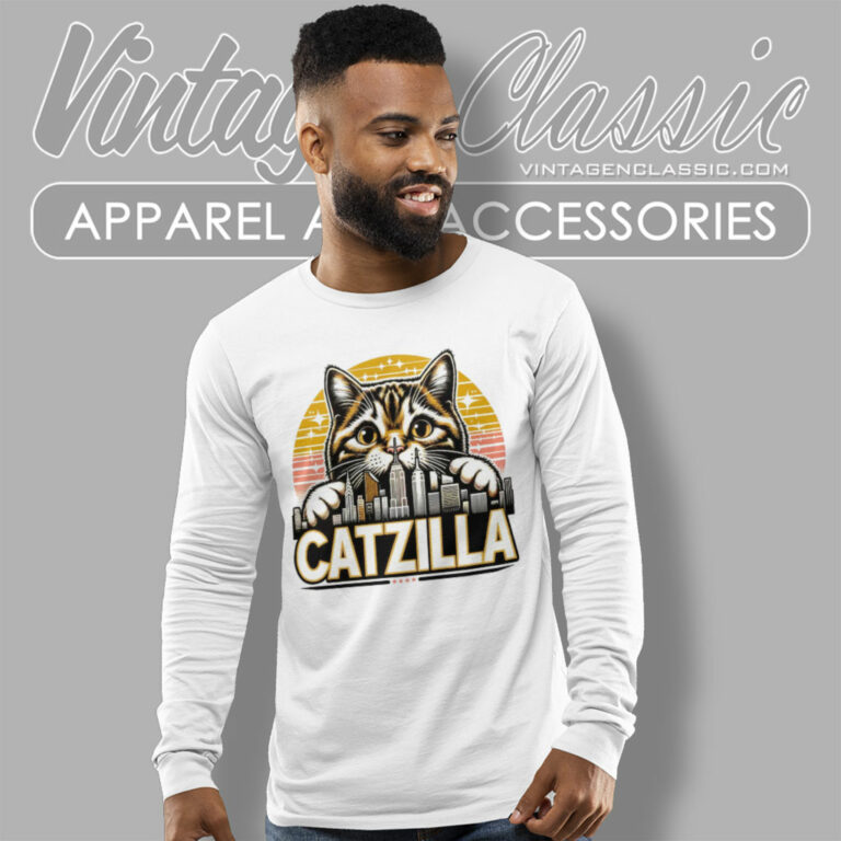 Catzilla Funny Shirt Funny Long Sleeve Tee Catzilla Funny Shirt Funny Long Sleeve Tee
