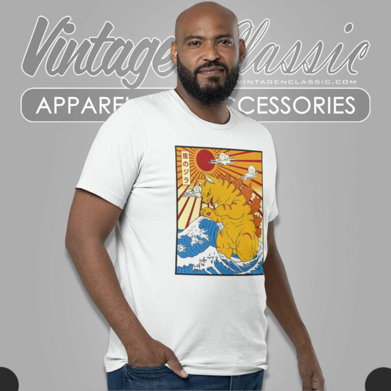 Catzilla Great Wave Of Kanagawa T Shirt Catzilla Great Wave Of Kanagawa T Shirt