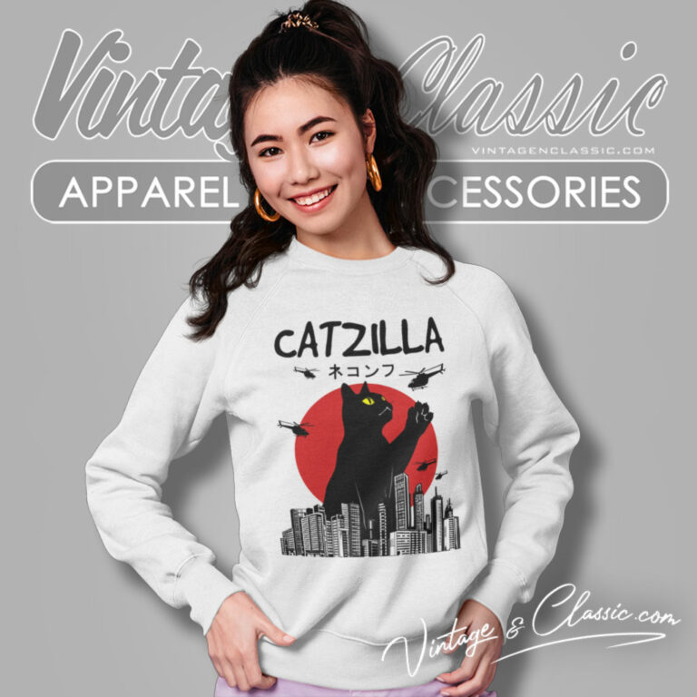 Catzilla Shirt Crazy Cat Monster Sweatshirt Catzilla Shirt Crazy Cat Monster Sweatshirt
