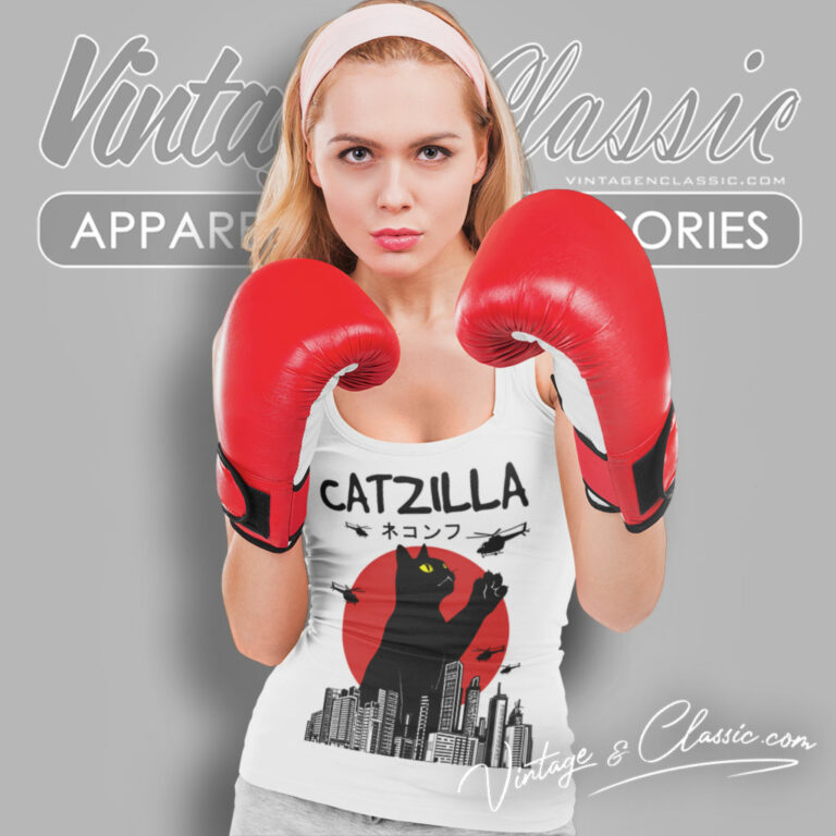 Catzilla Shirt Crazy Cat Monster Tank Top Racerback Catzilla Shirt Crazy Cat Monster Tank Top Racerback