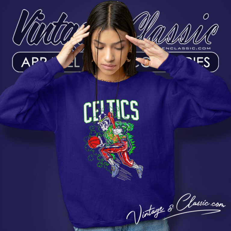 Celtics Clover Skeleton Nba Playoff Sweatshirt Celtics Clover Skeleton Nba Playoff Sweatshirt