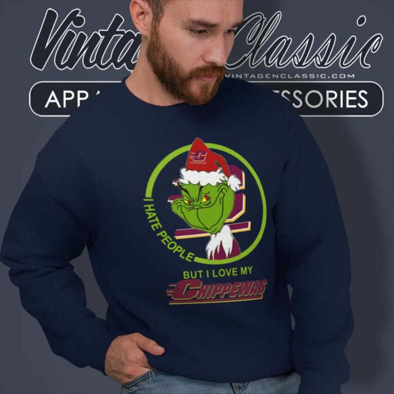 Central Michigan Chippewas Ncaa Christmas Grinch Shirt I Hate People But I Love My Central Mi Sweatshirt Central Michigan Chippewas Ncaa Christmas Grinch Shirt I Hate People But I Love My Central Mi Sweatshirt