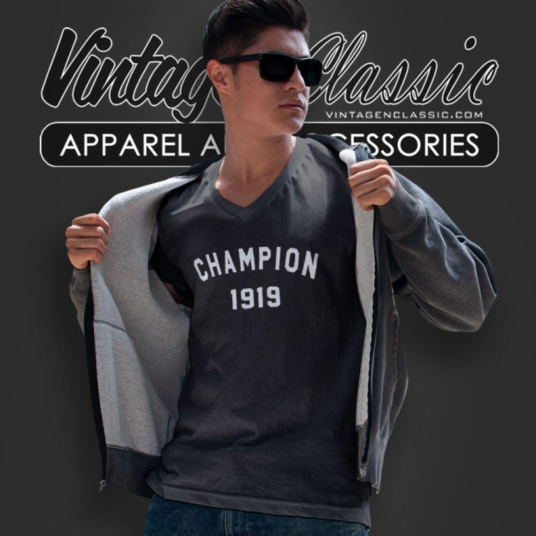 Champion Logo 1919 Basic V Neck TShirt Champion Logo 1919 Basic V Neck TShirt