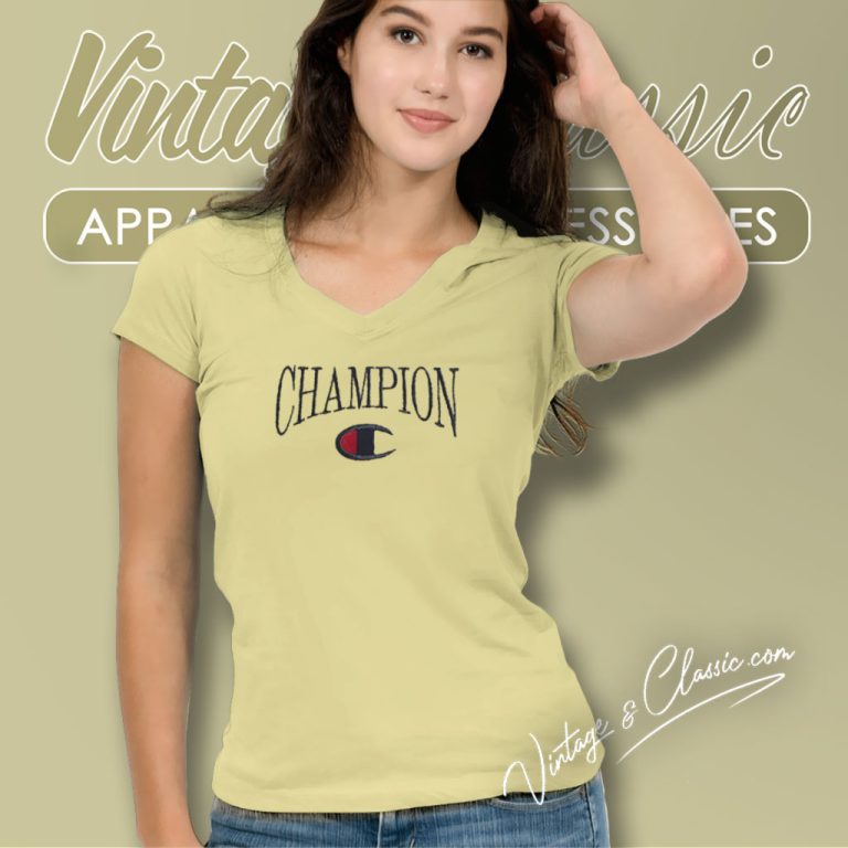 Champion Logo Basic V Neck TShirt Champion Logo Basic V Neck TShirt