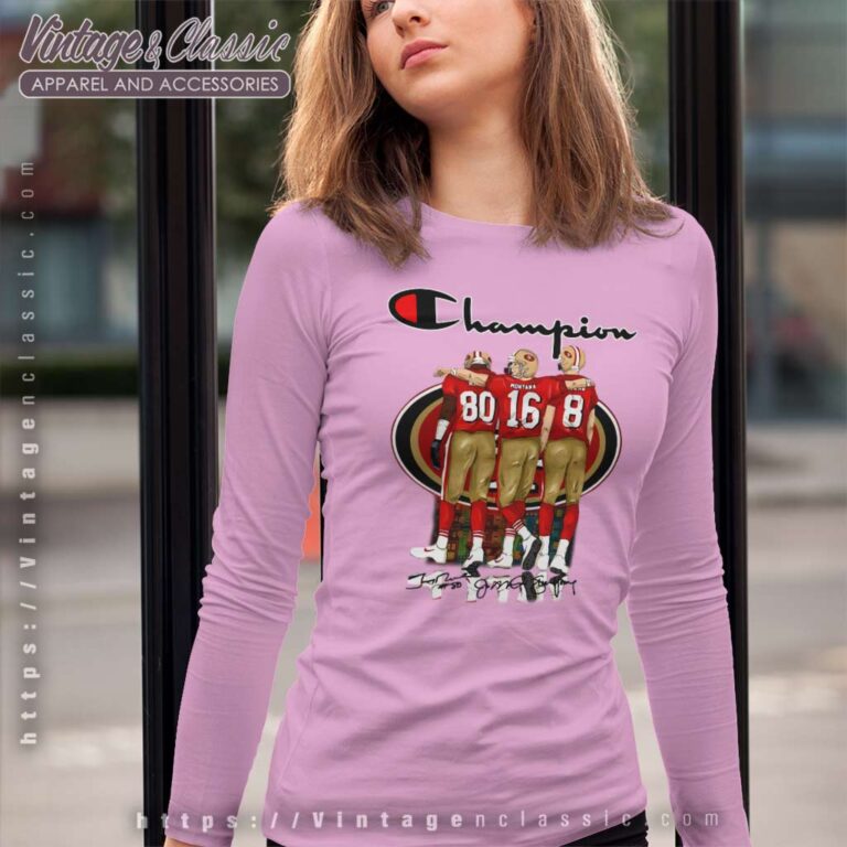 Champions 49ers Jerry Rice Joe Montana Steve Young Long Sleeve Tee Champions 49ers Jerry Rice Joe Montana Steve Young Long Sleeve Tee
