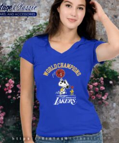 Championship Snoopy Los Angeles Lakers V Neck TShirt
