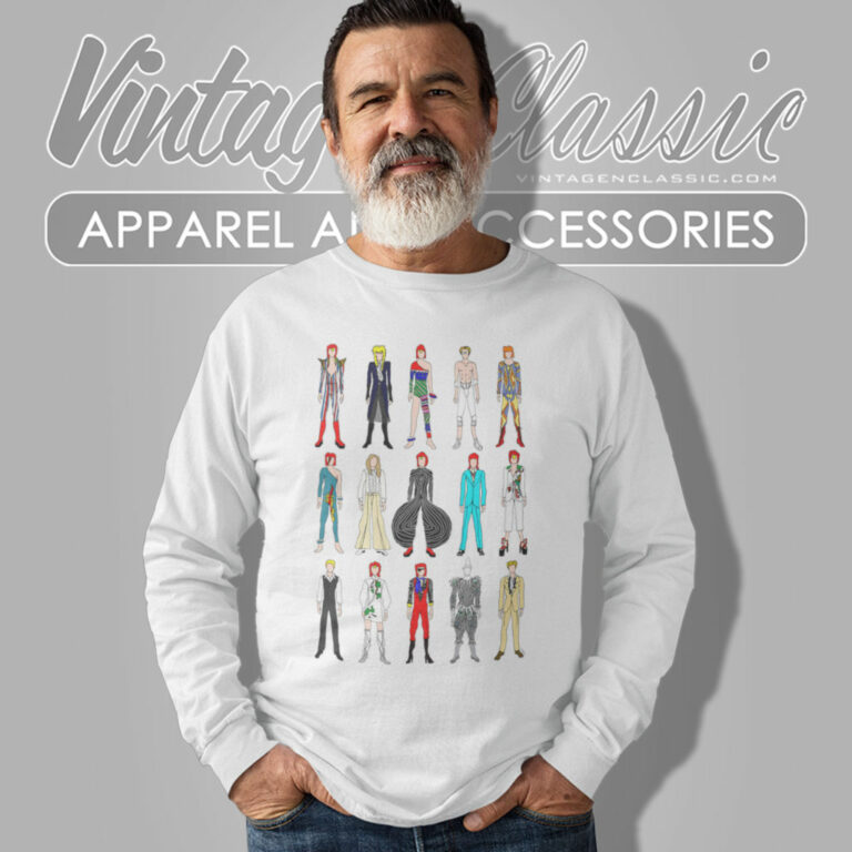 Characters Of David Bowie Shirt Ziggy Stardust Long Sleeve Tee Characters Of David Bowie Shirt Ziggy Stardust Long Sleeve Tee