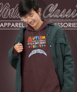 Chargers Nfl Autism Is Not A Disability Hoodie