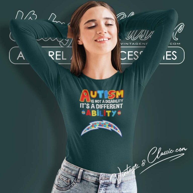 Chargers Nfl Autism Is Not A Disability Long Sleeve Tee Chargers Nfl Autism Is Not A Disability Long Sleeve Tee