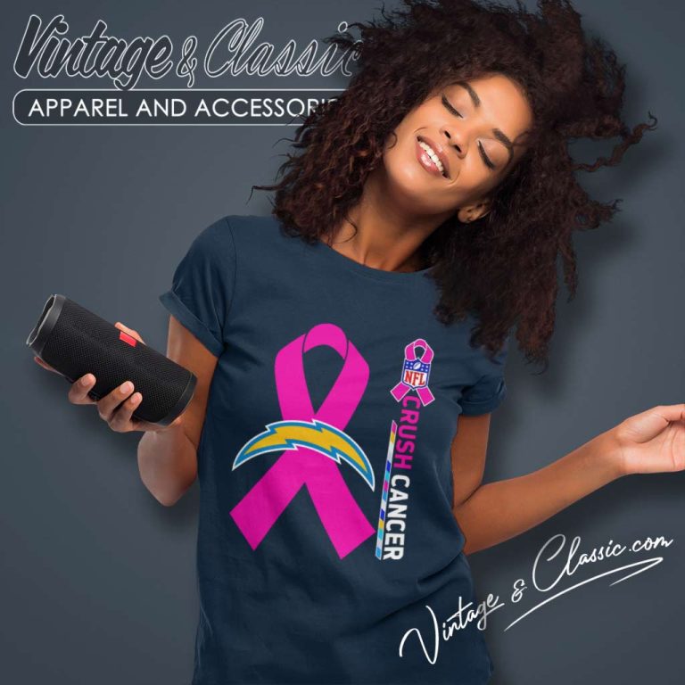 Chargers Nfl Crush Cancer 2023 Women TShirt Chargers Nfl Crush Cancer 2023 Women TShirt