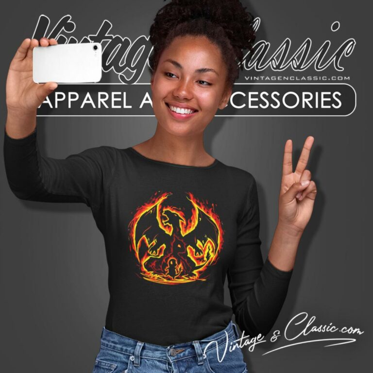 Charizard Fire Evolutions Charmander Evolution Long Sleeve Tee Charizard Fire Evolutions Charmander Evolution Long Sleeve Tee