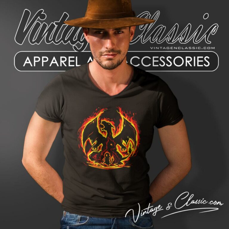 Charizard Fire Evolutions Charmander Evolution V Neck TShirt Charizard Fire Evolutions Charmander Evolution V Neck TShirt