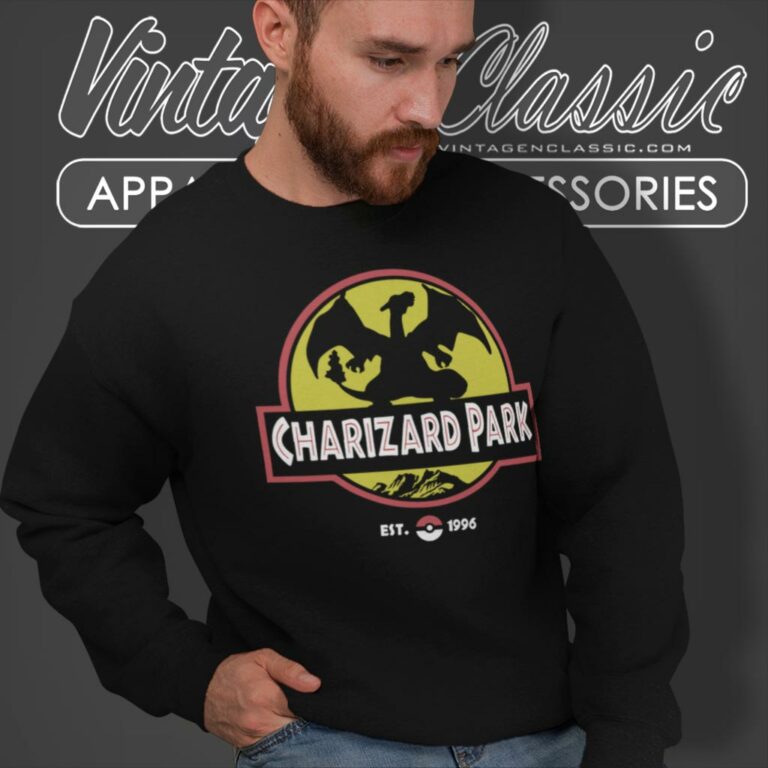 Charizard Park Jurassic Park Parody Sweatshirt Charizard Park Jurassic Park Parody Sweatshirt