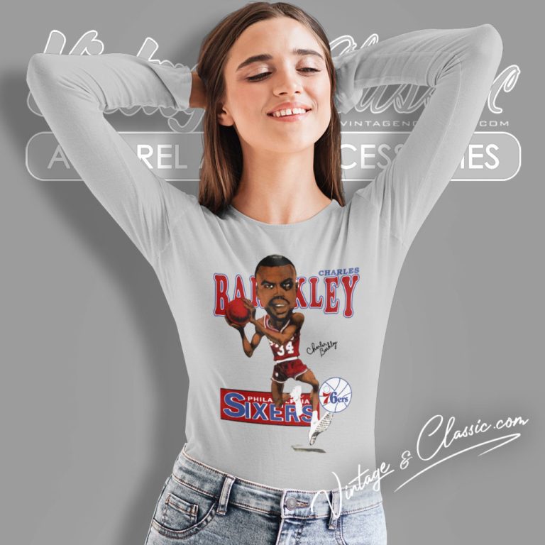 Charles Barkley 34 Philadelphia 76ers Long Sleeve Tee Charles Barkley 34 Philadelphia 76ers Long Sleeve Tee