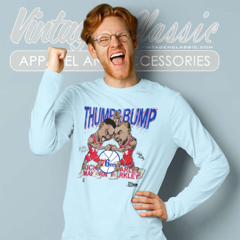 Charles Barkley Rick Mahorn Thump Bump Philadelphia 76ers Long Sleeve Tee Charles Barkley Rick Mahorn Thump Bump Philadelphia 76ers Long Sleeve Tee
