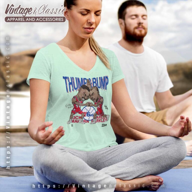 Charles Barkley Rick Mahorn Thump Bump Philadelphia 76ers V Neck TShirt Charles Barkley Rick Mahorn Thump Bump Philadelphia 76ers V Neck TShirt