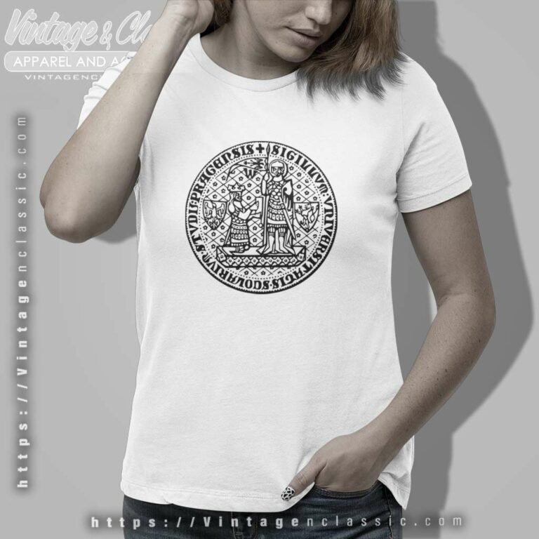 Charles University Logo Shirt Univerzita Karlova Women TShirt Charles University Logo Shirt Univerzita Karlova Women TShirt
