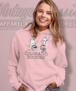 Charlie Brown And Snoopy Baseball Colorado Rockies Hoodie