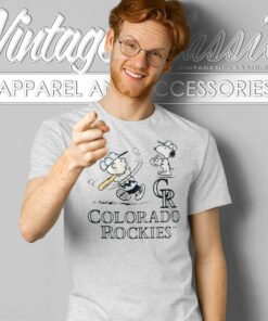 Charlie Brown And Snoopy Baseball Colorado Rockies T Shirt