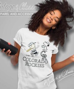 Charlie Brown And Snoopy Baseball Colorado Rockies Women TShirt