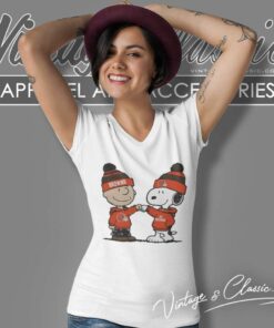 Charlie Brown And Snoopy Cleveland Browns Football V Neck TShirt
