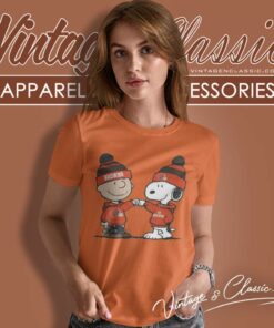 Charlie Brown And Snoopy Cleveland Browns Football Women TShirt