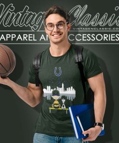 Charlie Brown And Snoopy Dog Watching City Indianapolis Colts Shirt 4 Charlie Brown And Snoopy Dog Watching City Indianapolis Colts T Shirt