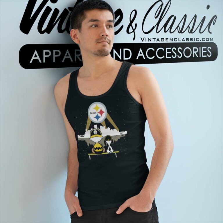 Charlie Brown And Snoopy Dog Watching City Pittsburgh Steelers Tank Top Racerback Charlie Brown And Snoopy Dog Watching City Pittsburgh Steelers Tank Top Racerback
