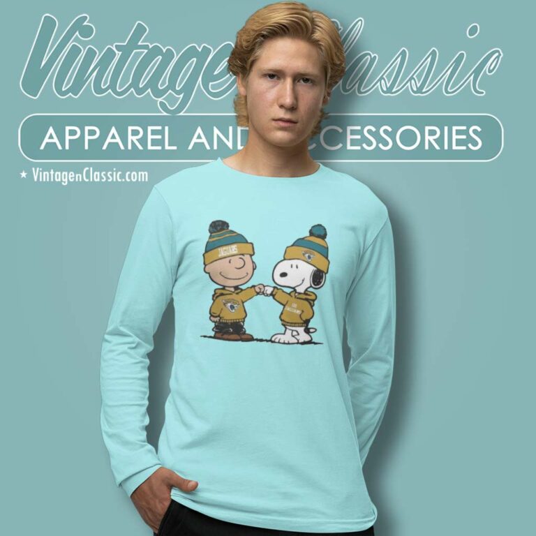 Charlie Brown And Snoopy Jacksonville Jaguars Football Long Sleeve Tee Charlie Brown And Snoopy Jacksonville Jaguars Football Long Sleeve Tee