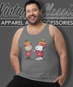 Charlie Brown And Snoopy Kansas City Chiefs Nfl Tank Top Racerback