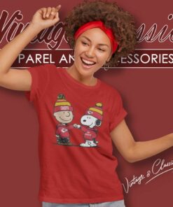 Charlie Brown And Snoopy Kansas City Chiefs Nfl Women TShirt