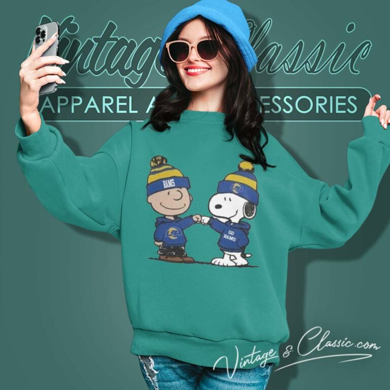Charlie Brown And Snoopy Los Angeles Rams Football Sweatshirt Charlie Brown And Snoopy Los Angeles Rams Football Sweatshirt