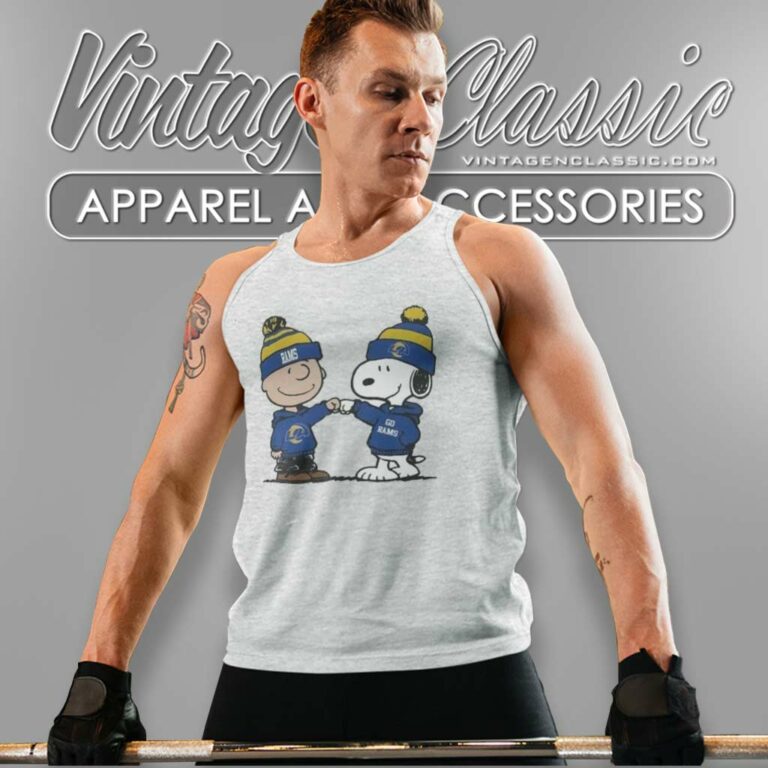 Charlie Brown And Snoopy Los Angeles Rams Football Tank Top Racerback Charlie Brown And Snoopy Los Angeles Rams Football Tank Top Racerback