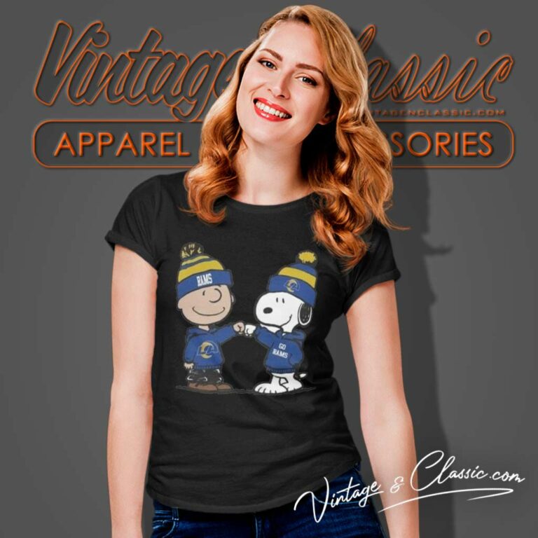 Charlie Brown And Snoopy Los Angeles Rams Football Women TShirt Charlie Brown And Snoopy Los Angeles Rams Football Women TShirt