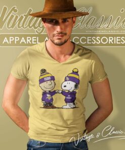 Charlie Brown And Snoopy Minnesota Vikings Nfl Shirt 5 Charlie Brown And Snoopy Minnesota Vikings Nfl V Neck TShirt