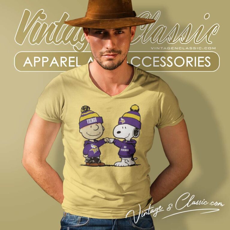 Charlie Brown And Snoopy Minnesota Vikings Nfl V Neck TShirt Charlie Brown And Snoopy Minnesota Vikings Nfl V Neck TShirt