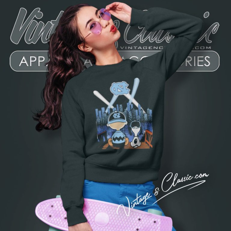 Charlie Brown And Snoopy North Carolina Baseball Sweatshirt Charlie Brown And Snoopy North Carolina Baseball Sweatshirt