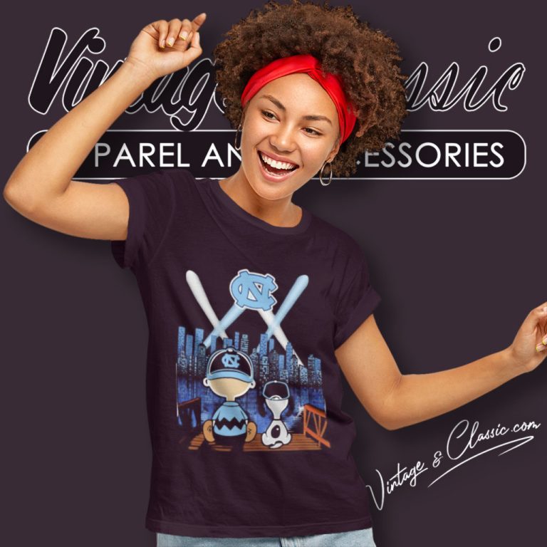 Charlie Brown And Snoopy North Carolina Baseball Women T Shirt Charlie Brown And Snoopy North Carolina Baseball Women T Shirt