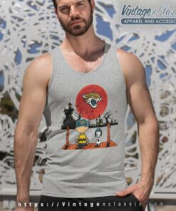 Charlie Brown And Snoopy Watching Jacksonville Jaguars Charl Tank Top Racerback