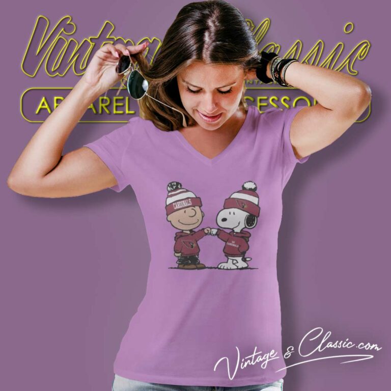 Charlie Brown And Snoopy Wear Hoodie Nfl Cardinals V Neck TShirt Charlie Brown And Snoopy Wear Hoodie Nfl Cardinals V Neck TShirt