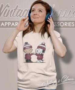 Charlie Brown And Snoopy Wear Hoodie Nfl Cardinals Women TShirt