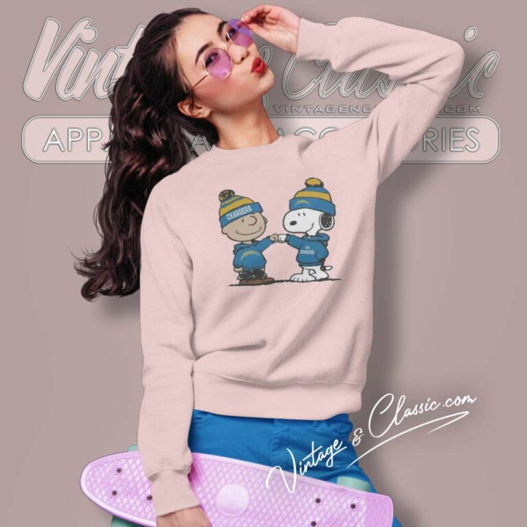 Charlie Brown And Snoopy Wear Hoodie Nfl Chargers Sweatshirt Charlie Brown And Snoopy Wear Hoodie Nfl Chargers Sweatshirt