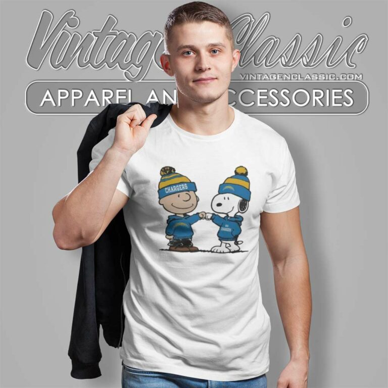 Charlie Brown And Snoopy Wear Hoodie Nfl Chargers T Shirt Charlie Brown And Snoopy Wear Hoodie Nfl Chargers T Shirt